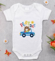BK Kids Play Day Tasarımlı Bebek Body Zıbın - Model 1