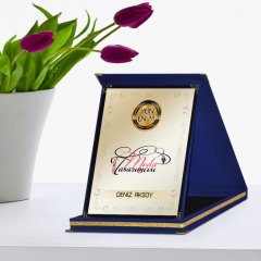 Kişiye Özel Yılın En İyi Moda Tasarımcısı Lacivert Plaket Ödülü - 4
