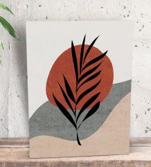 BK Gift Minimalist Style Plant Tasarımlı Dekoratif Mini Kanvas Tablo 15x20cm-1