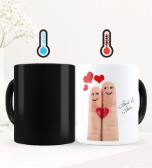 Kişiye Özel Sevgili Temalı Sihirli Kupa Bardak - 84