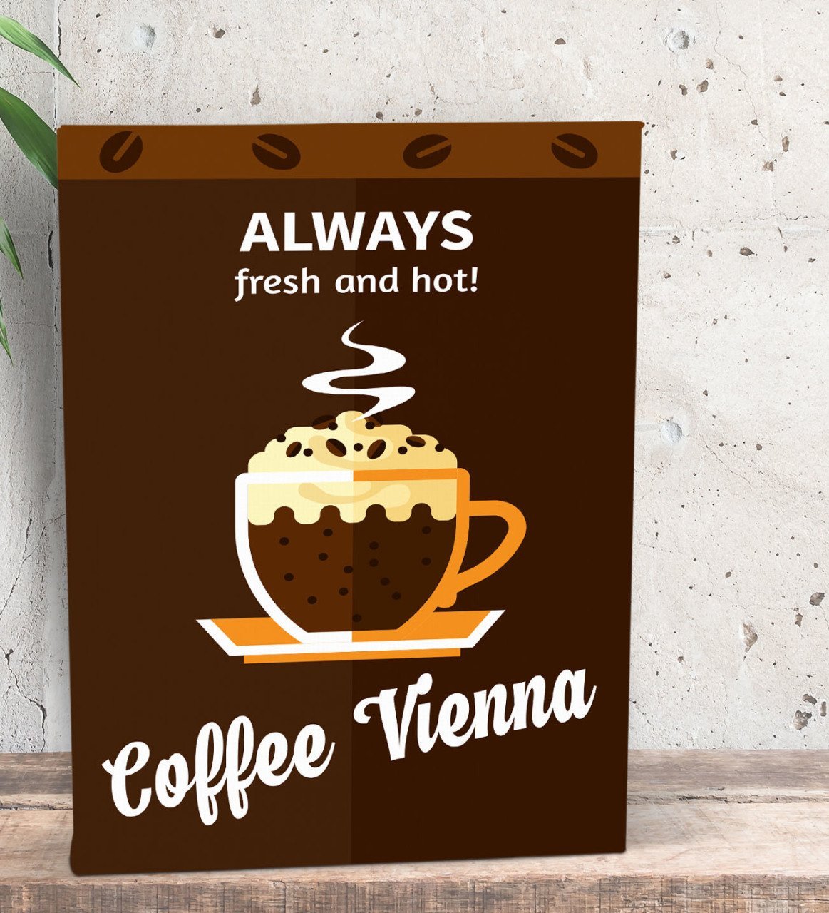 BK Gift Coffe Tasarımlı Dekoratif Mini Kanvas Tablo 15x20cm-10