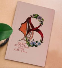 BK Gift 8 Mart Tasarımlı Pudra Pembesi Sert Kapaklı Defter ve Middle Kupa Seti, Arkadaşa Hediye, Yeni İş Hediyesi, Doğum Günü Hediyesi-1