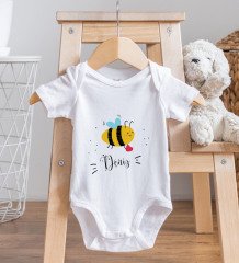 BK Kids Kişiye Özel İsimli Bebek Body Zıbın ve Mama Önlüğü Hediye Seti - Model 32