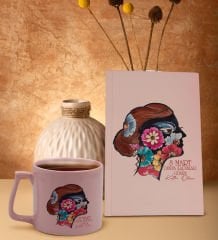 BK Gift 8 Mart Tasarımlı Pudra Pembesi Sert Kapaklı Defter ve Middle Kupa Seti, Arkadaşa Hediye, Yeni İş Hediyesi, Doğum Günü Hediyesi-2