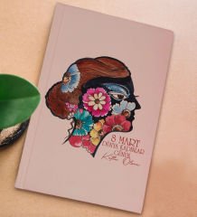 BK Gift 8 Mart Tasarımlı Pudra Pembesi Sert Kapaklı Defter ve Middle Kupa Seti, Arkadaşa Hediye, Yeni İş Hediyesi, Doğum Günü Hediyesi-2