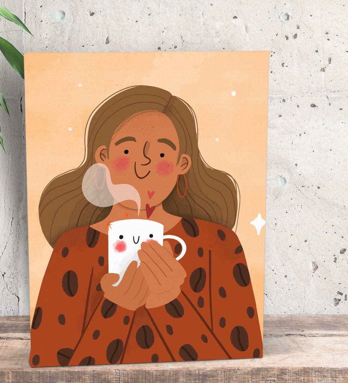 BK Gift Coffe Tasarımlı Dekoratif Mini Kanvas Tablo 15x20cm-12
