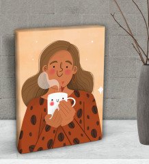 BK Gift Coffe Tasarımlı Dekoratif Mini Kanvas Tablo 15x20cm-12