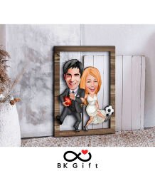 BK Gift Kişiye Özel Sevgililer Karikatürlü 3D Ahşap Tablo, Sevgiliye Hediye, Sevgililer Günü Hediyesi, Yıl Dönümü Hediyesi, Doğum Günü Hediyesi-15