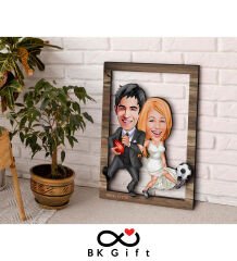 BK Gift Kişiye Özel Sevgililer Karikatürlü 3D Ahşap Tablo, Sevgiliye Hediye, Sevgililer Günü Hediyesi, Yıl Dönümü Hediyesi, Doğum Günü Hediyesi-15
