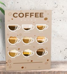 BK Gift Coffe Tasarımlı Dekoratif Mini Kanvas Tablo 15x20cm-13