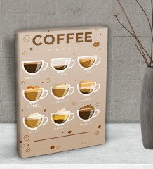 BK Gift Coffe Tasarımlı Dekoratif Mini Kanvas Tablo 15x20cm-13