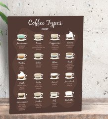 BK Gift Coffe Tasarımlı Dekoratif Mini Kanvas Tablo 15x20cm-19