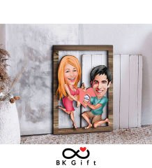 BK Gift Kişiye Özel Sevgililer Karikatürlü 3D Ahşap Tablo, Sevgiliye Hediye, Sevgililer Günü Hediyesi, Yıl Dönümü Hediyesi, Doğum Günü Hediyesi-19