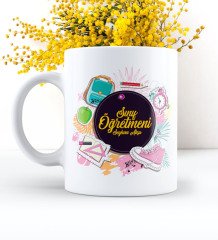 Kişiye Özel Öğretmenler Günü Temalı Beyaz Kupa Bardak - 3