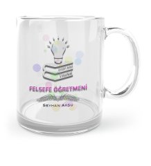Kişiye Özel Felsefe Öğretmeni Cam Kupa Bardak - 1