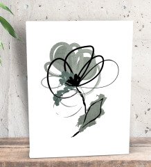 BK Gift Minty Flower Tasarımlı Dekoratif Mini Kanvas Tablo 15x20cm-1