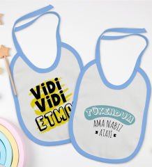 BK Kids Vidi Vidi Etma ve Tukendum Tasarımlı 2’li Mavi Mama Önlüğü-1