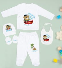 BK Kids Kişiye Özel 9 Parça Beyaz Hastane Çıkışı ve Battaniye Hediye Seti, Yeni Doğan Bebek Giyim Hediyesi-1
