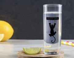 Kişiye Özel Renkli Baskılı Kedi Tasarımlı Vodka Bardağı-1