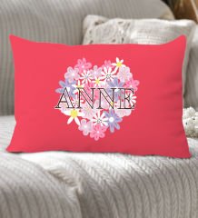 BK Gift Anneler Günü Tasarımlı Premium Kumaş Kırmızı Dikdörtgen Kırlent Yastık, Anneler Günü Hediyesi, Ev Dekorasyonu-3