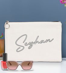 BK Gift Kişiye Özel İsimli-6 Astarlı Portföy Çanta 30x21cm, Baskılı El Çantası, Organizer Çanta