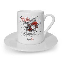 Kişiye Özel Noel Baba Mutlu Yıllar Türk Kahvesi Fincanı - 6