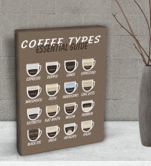 BK Gift Coffe Tasarımlı Dekoratif Mini Kanvas Tablo 15x20cm-22