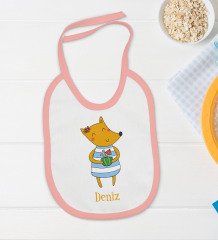 BK Kids Kişiye Özel İsimli Pembe Bebek Body Zıbın ve Mama Önlüğü Hediye Seti-21