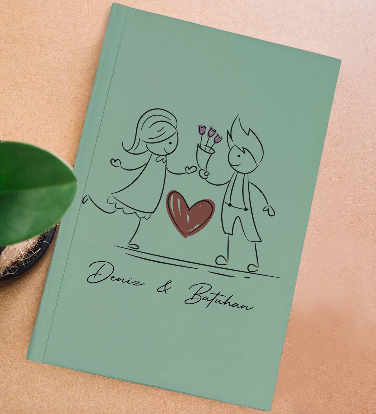BK Gift Kişiye Özel Sevgili İsimli Sert Kapaklı Su Yeşili Lastikli Defter , Arkadaşa Hediye, Yeni İş Hediyesi, Doğum Günü Hediyesi-1