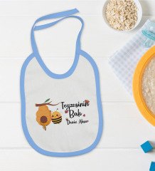 BK Kids Kişiye Özel Mavi Bebek Mama Önlüğü - Model 42