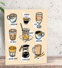 BK Gift Coffe Tasarımlı Dekoratif Mini Kanvas Tablo 15x20cm-23