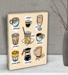 BK Gift Coffe Tasarımlı Dekoratif Mini Kanvas Tablo 15x20cm-23