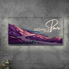 BK Gift Kişiye Özel Manzara Tasarımlı Akrilik Bar Tabelası(38x19cm)-2, Home Bar Tabela, Duvar Dekoru