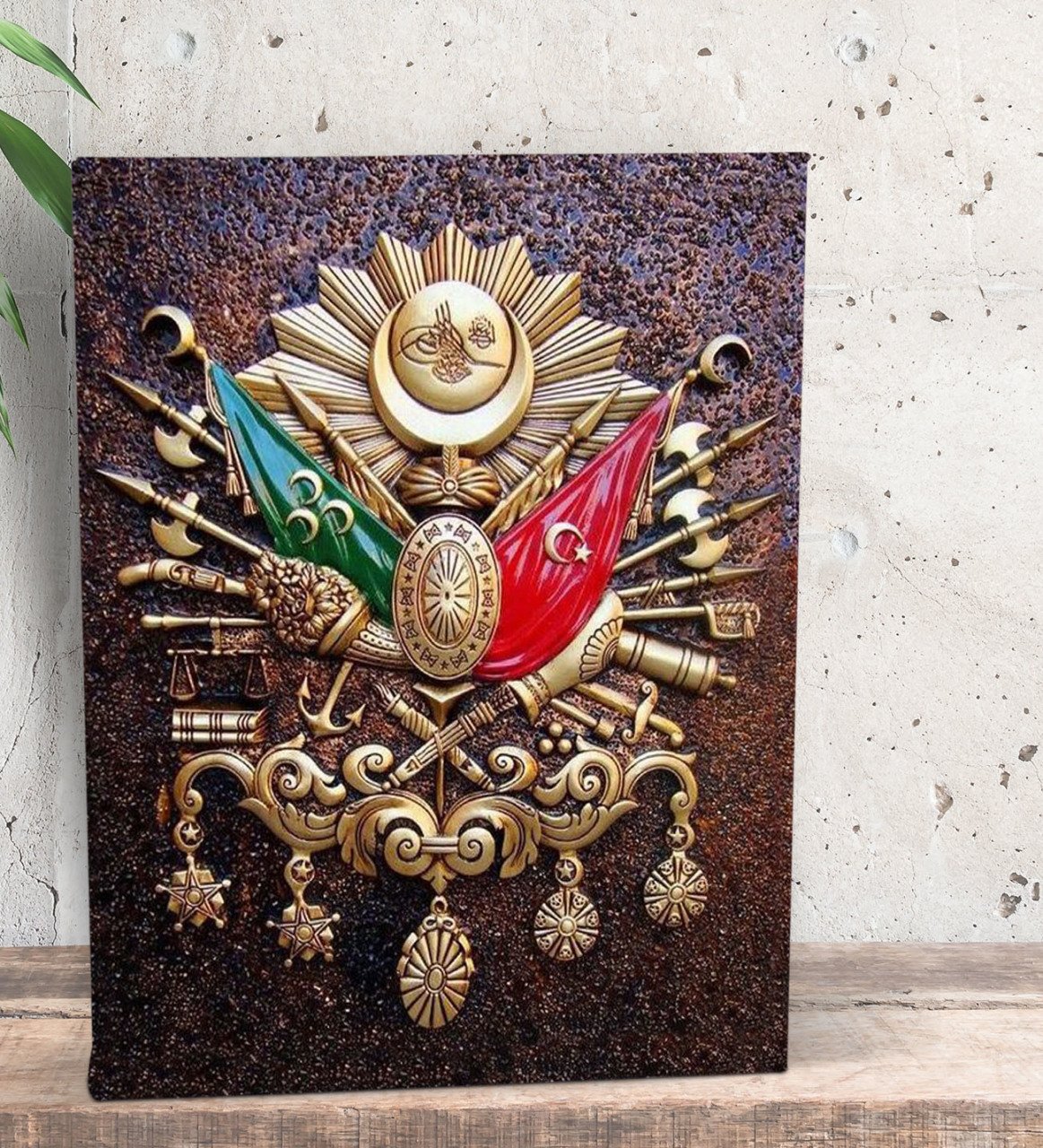 BK Gift Osmanlı Arması Tasarımlı Dekoratif Mini Kanvas Tablo 15x20cm-4