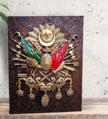 BK Gift Osmanlı Arması Tasarımlı Dekoratif Mini Kanvas Tablo 15x20cm-4