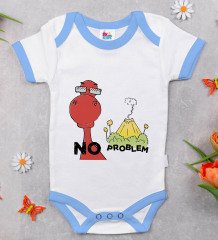 BK Kids No Problem Tasarımlı Mavi Bebek Body Zıbın-1
