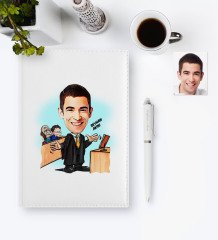 Kişiye Özel Avukat Karikatür 2023 Deri Ajanda & Kalem Hediye Seti - 6