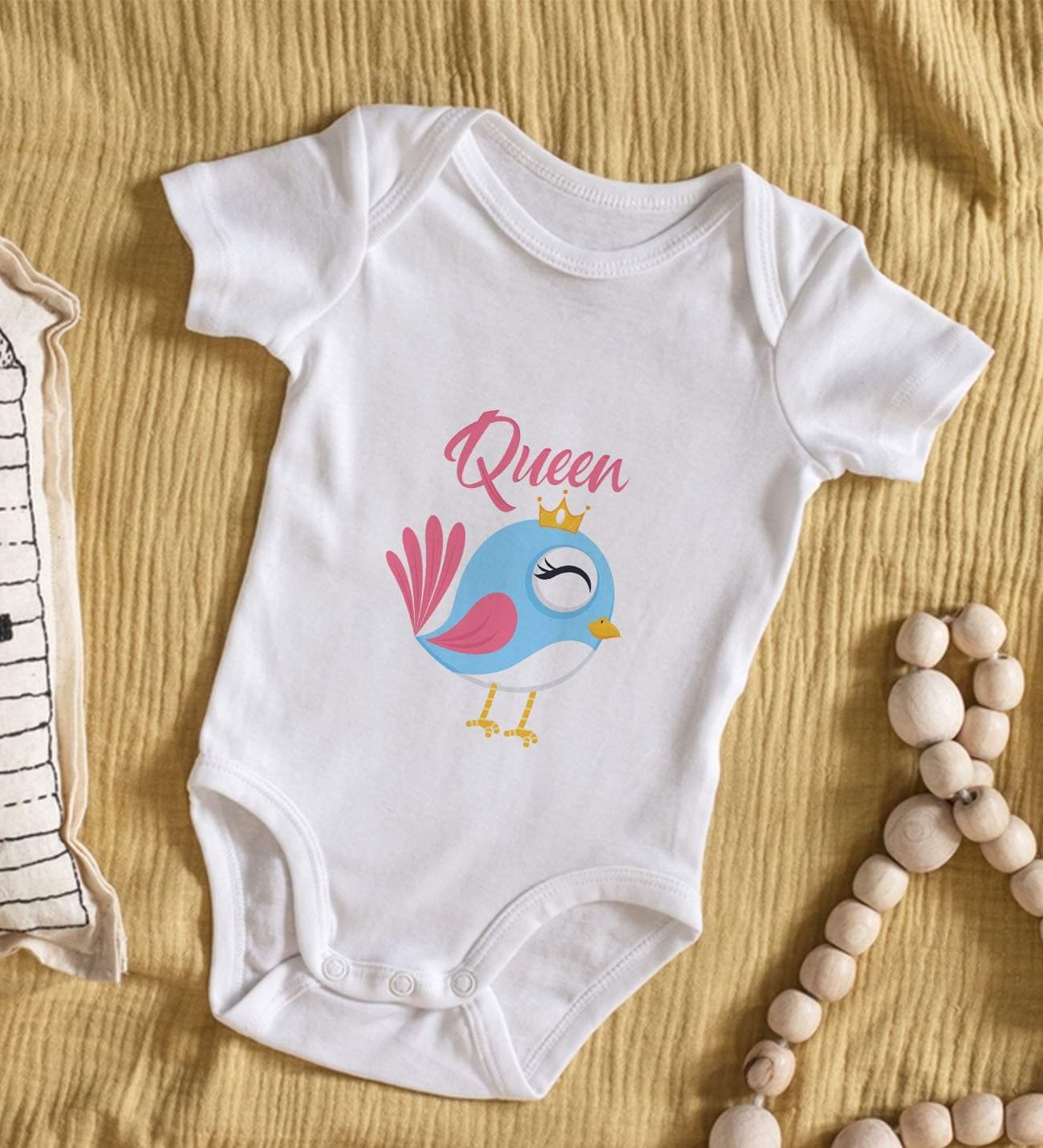 BK Kids Queen Tasarımlı Bebek Body Zıbın - Model 1
