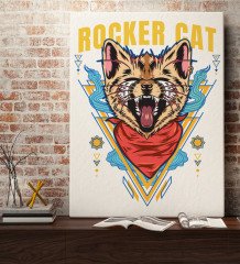 BK Gift Rocker Cat Tasarımlı Kanvas Tablo 70x100cm-1
