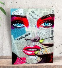 BK Gift Newspaper Tasarımlı Dekoratif Mini Kanvas Tablo 15x20cm-1