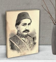 BK Gift Sultan II Abdülhamid Han Tasarımlı Dekoratif Mini Kanvas Tablo 15x20cm-2