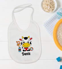 BK Kids Kişiye Özel İsimli Bebek Body Zıbın ve Mama Önlüğü Hediye Seti - Model 34