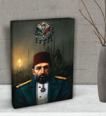 BK Gift Sultan II Abdülhamid Han Tasarımlı Dekoratif Mini Kanvas Tablo 15x20cm-3