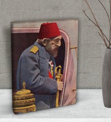BK Gift Sultan II Abdülhamid Han Tasarımlı Dekoratif Mini Kanvas Tablo 15x20cm-4