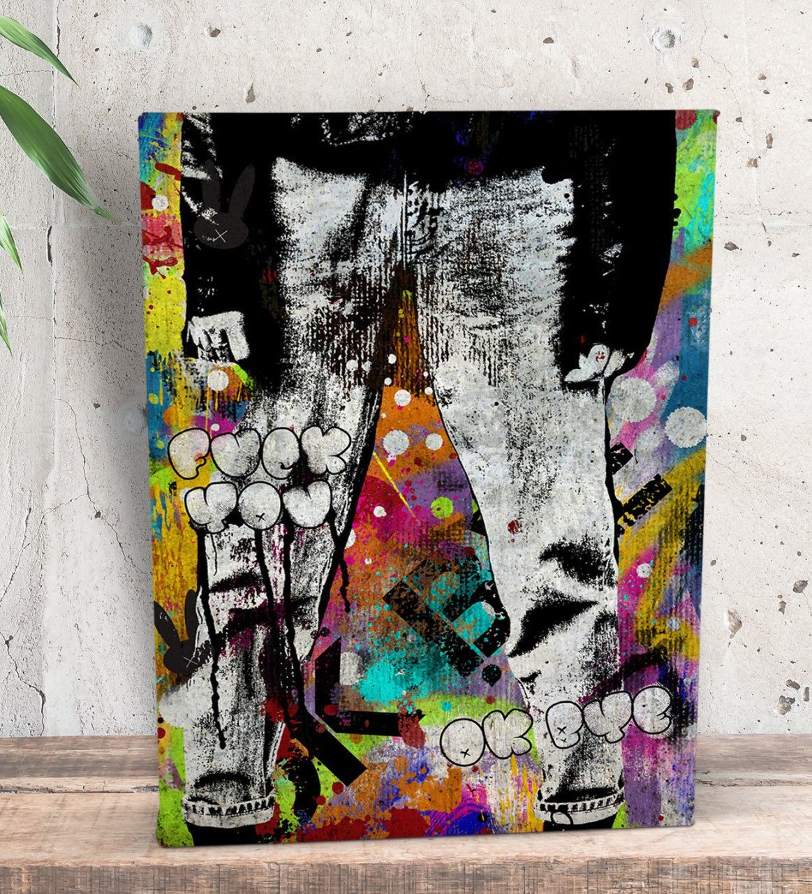 BK Gift Ok Bye Tasarımlı Dekoratif Mini Kanvas Tablo 15x20cm-1