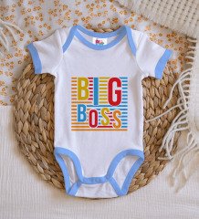 BK Kids Big Boss Tasarımlı Mavi Bebek Body Zıbın-1