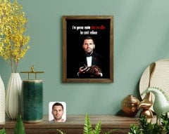 Kişiye Özel Godfather Baba Karikatürlü Doğal Masif Ahşap Çerçeveli Tablo-4