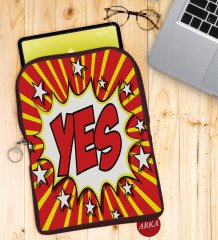 BK Gift Pop Art Tasarımlı Taşınabilir Koruyucu Tablet Kılıfı & Organizer Çanta - Bordo-5