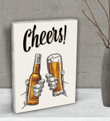 BK Gift Cheers Tasarımlı Dekoratif Mini Kanvas Tablo 15x20cm-1