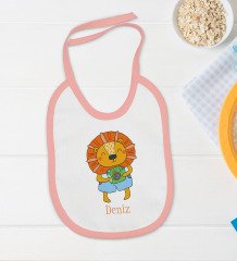 BK Kids Kişiye Özel İsimli Pembe Bebek Body Zıbın ve Mama Önlüğü Hediye Seti-23